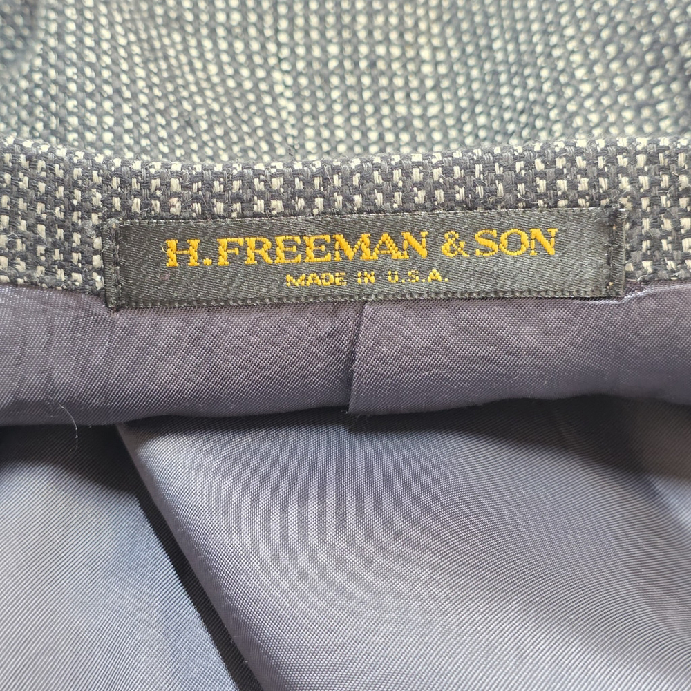 Americana Heritage H. Freeman & Son Wool Tweed Blazer Men 46R Navy Gray Textured - Picture 4 of 16